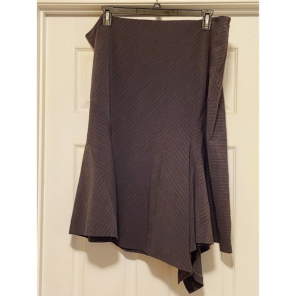 Gray Asymmetrical Pin Stripe Skirt by Lane Bryant Size 26 - Picture 1 of 5